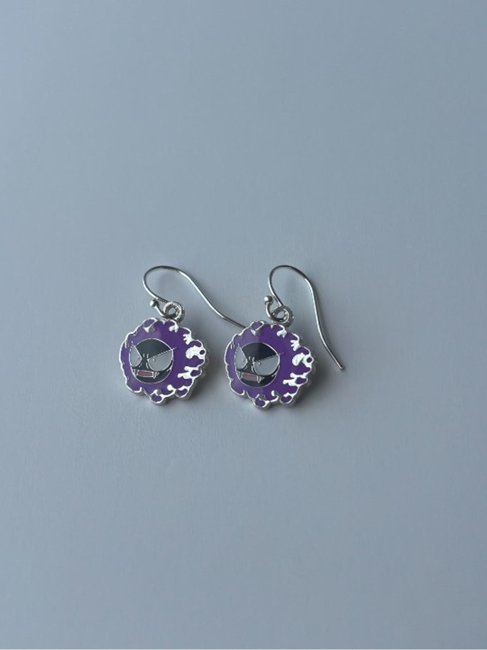 Purple Enamel Floral Drop Earrings - Women Jewelry